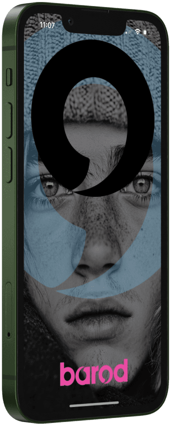 Barod app — mobile mockups — first screen
