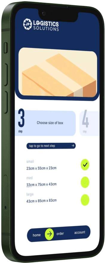 Logistics solutions app — mobile mockups — first screen