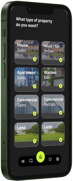 Property app case study — mobile mockups — first screen
