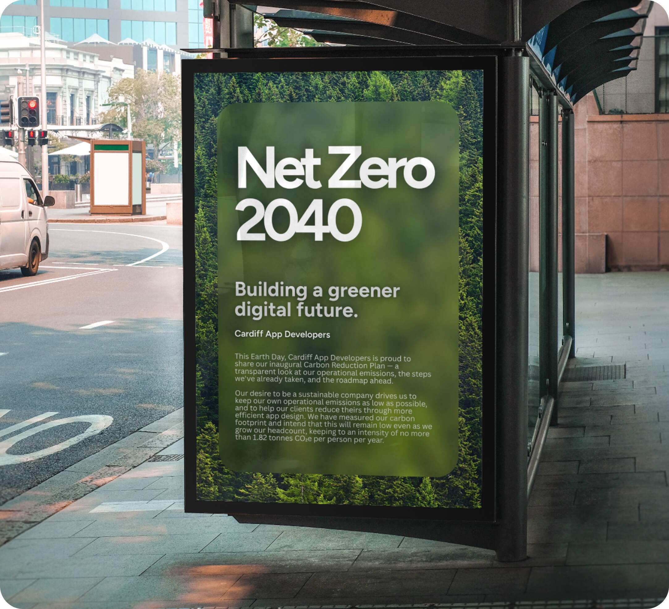 Net Zero 2040 — building a greener digital future, outdoor campaign